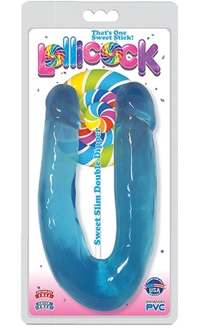Lollicock Sweet Slim Double Dipper Berry Blue Ultra Premium PVC Tapered U-Shape Design > Dildos > Double Dildos - Tophatter Daily Deals