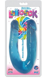 Lollicock Sweet Slim Double Dipper Berry Blue Ultra Premium PVC Tapered U-Shape Design > Dildos > Double Dildos - Tophatter Daily Deals