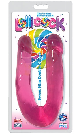 Lollicock Sweet Slim Double Dipper Cherry Pink Ultra Premium PVC Tapered U-Shape Design > Dildos > Double Dildos - Tophatter Daily Deals