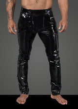 Long Black Elastic PVC Pants for Men with Front Snaps > Clothes > Mens Latex - Tophatter Daily Deals