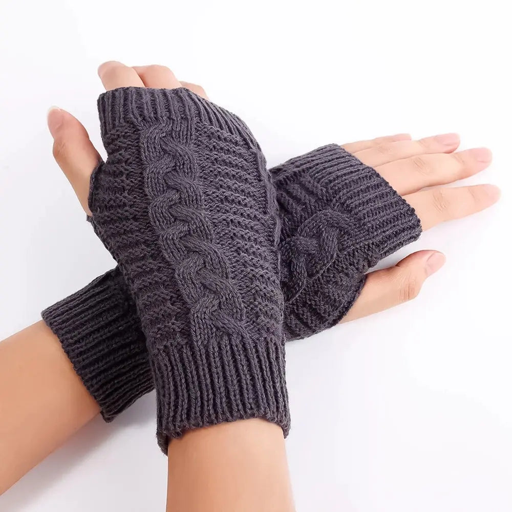 Long Fingerless Gloves Women‘s Mitten Winter Arm Warmer Knitted Arm Sleeve Fine Casual Soft Girls Goth Clothes Punk Gothic Glove - Tophatter Daily Deals