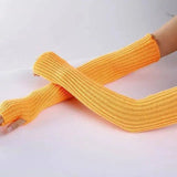 Long Fingerless Gloves Women‘s Mitten Winter Arm Warmer Knitted Arm Sleeve Fine Casual Soft Girls Goth Clothes Punk Gothic Glove - Tophatter Daily Deals