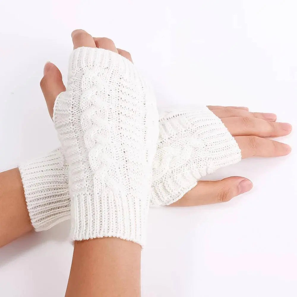 Long Fingerless Gloves Women‘s Mitten Winter Arm Warmer Knitted Arm Sleeve Fine Casual Soft Girls Goth Clothes Punk Gothic Glove - Tophatter Daily Deals