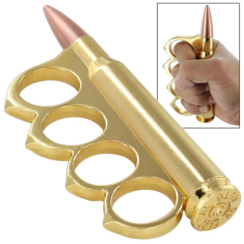 Long Range Rifle Cartridge Brass Knuckle Collectible Weapons - Tophatter Daily Deals