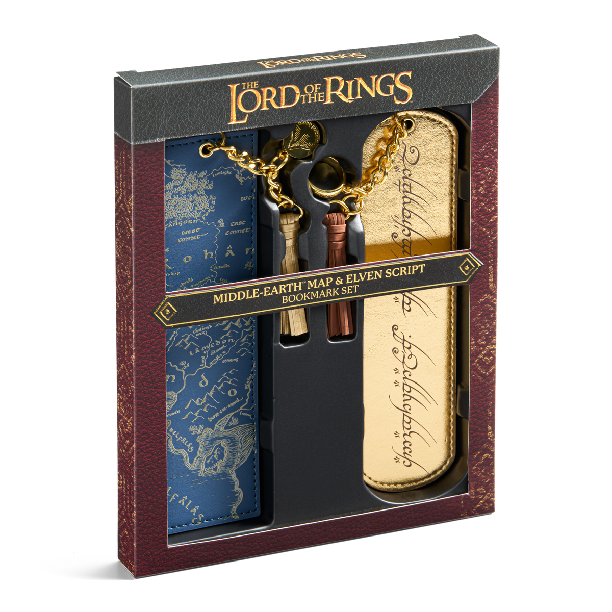 Lord Of The Rings - Middle Earth Map and Elven Script Bookmark Set Bookmark - Tophatter Daily Deals