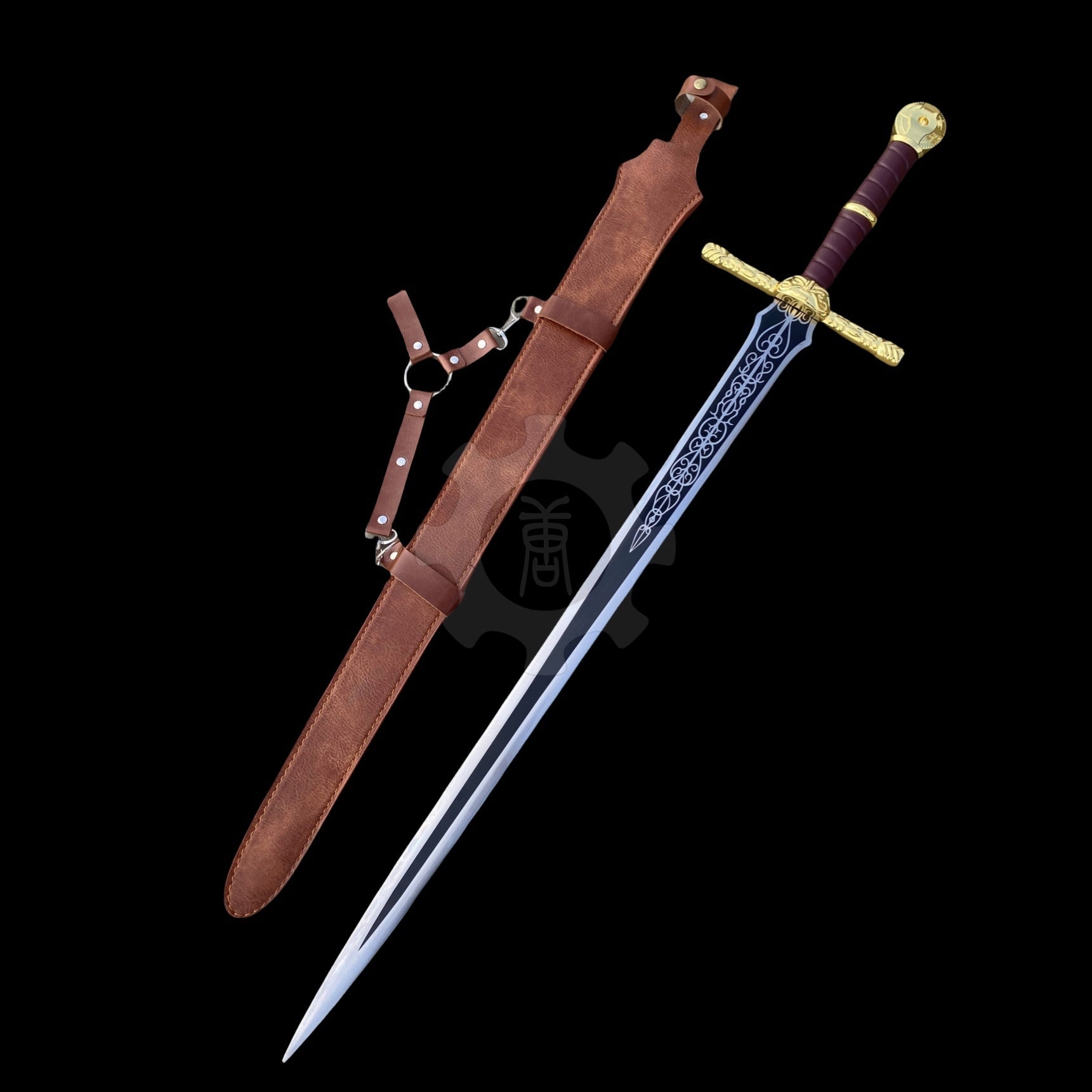 Lordsworn's Straight Sword Life-Size Metal Replica Sword & Sheath - Tophatter Daily Deals