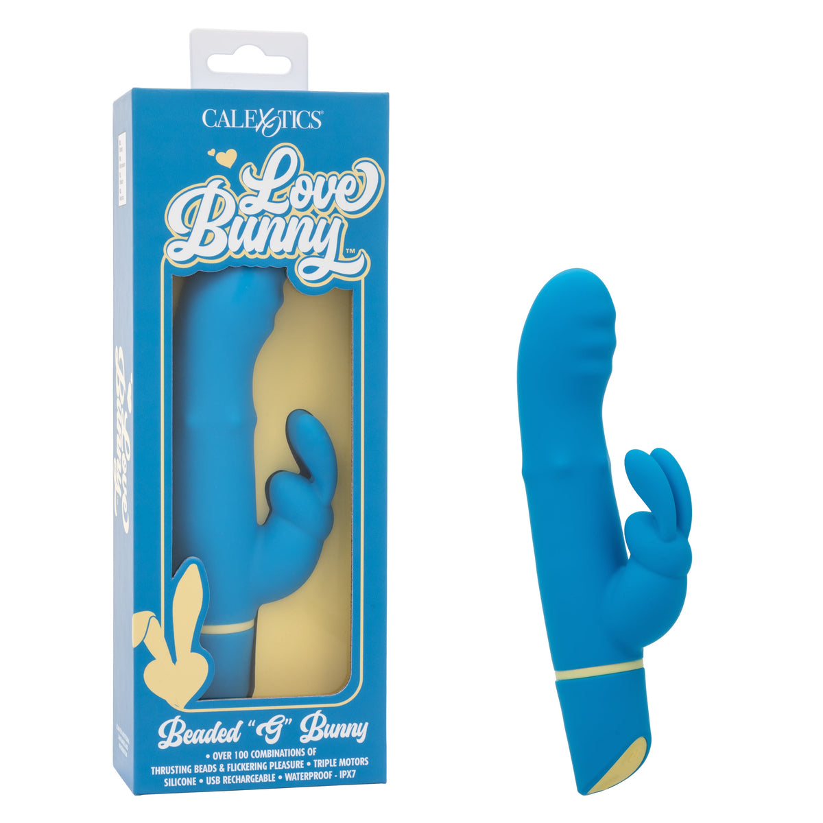 Love Bunny Beaded G Bunny Blue Silicone Waterproof Vibrator 7.5 Inch > Sex Toys For Ladies > G-Spot Vibrators - Tophatter Daily Deals
