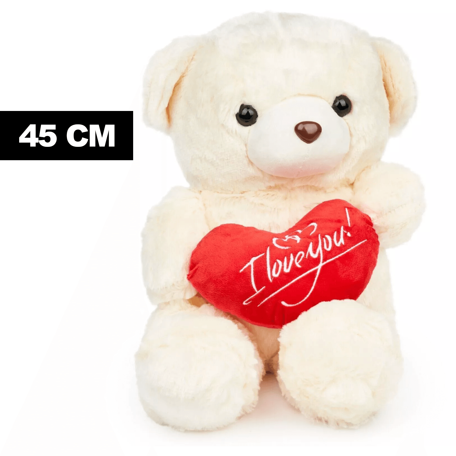 Life Size Teddy Bear - Giant Teddy Bear Valentine's Day Love Heart Gift White 45 cm Accessories - Tophatter Daily Deals