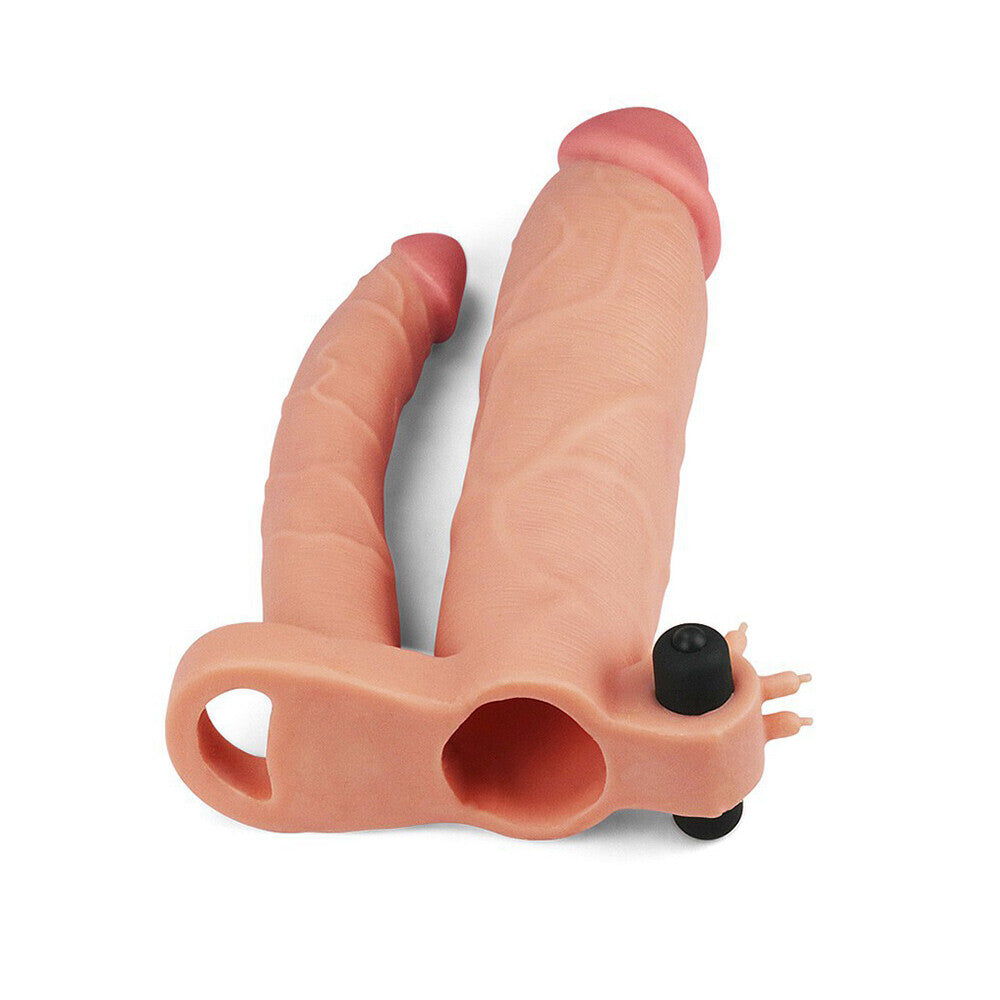 Lovetoy Vibrating Double Extender (Flesh Pink) – 3 Inch Vibrating Penis Extender > Sex Toys For Men > Penis Sleeves - Tophatter Daily Deals