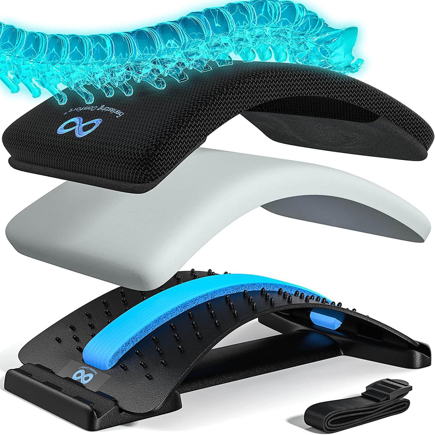Back Stretcher Posture Corrector - Back Pain & Tension Relief Lower Lumbar Massage Health & Beauty - Tophatter Daily Deals