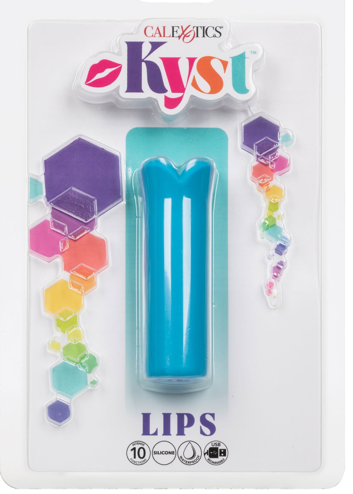 Kyst Lips Mini Massager Blue Silicone Bullet with 10 Vibration Functions and Rechargeable > Vibrators > Mini Vibrators - Tophatter Daily Deals