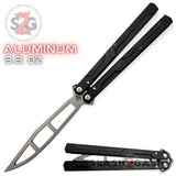 Aluminum Butterfly Knife Channel Balisong w/ Bushings - Lucha (clone) Black w Trainer (dull) Knife-Balisong - Tophatter Daily Deals