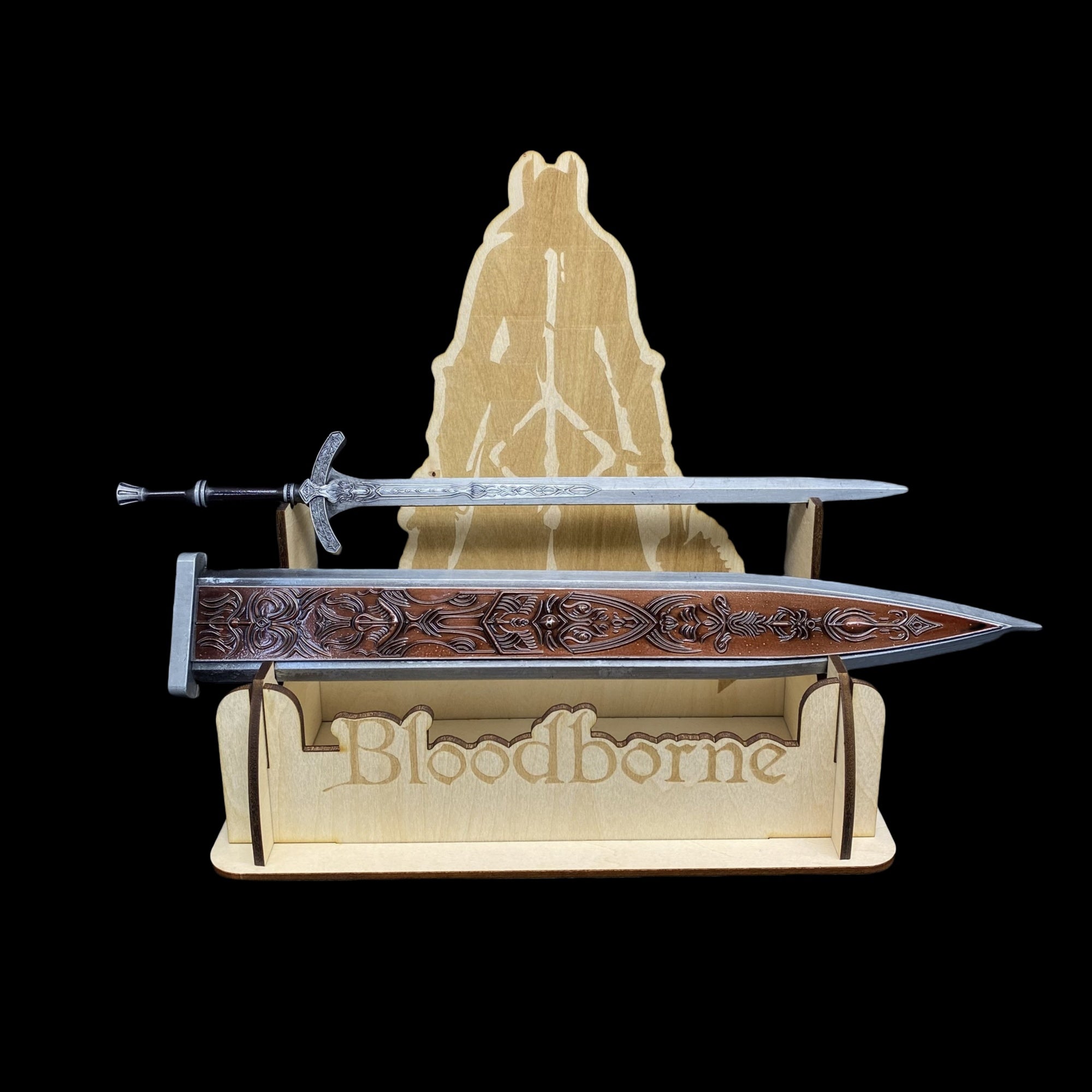 1/6 Ludwig's Holy Blade Replica Metal Miniature Sword & 3D Wood Stand - Tophatter Daily Deals