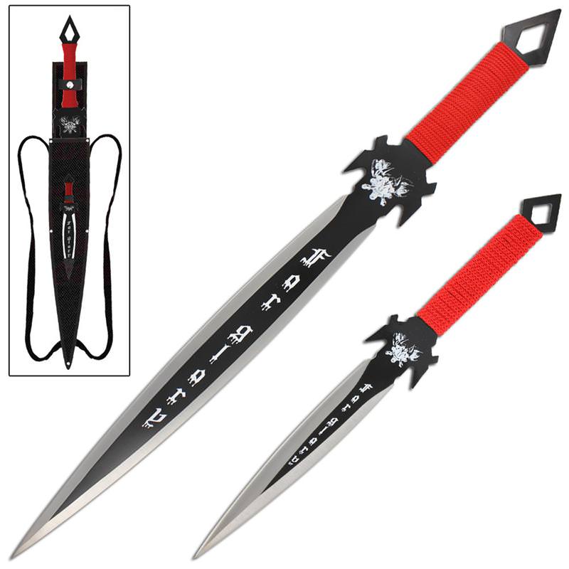Lurid Souls For Glory Flaming Battle Sword With Throwing Knife - TOPHATTER'S ARMORY DEALS Collectible Weapons - Tophatter Daily Deals
