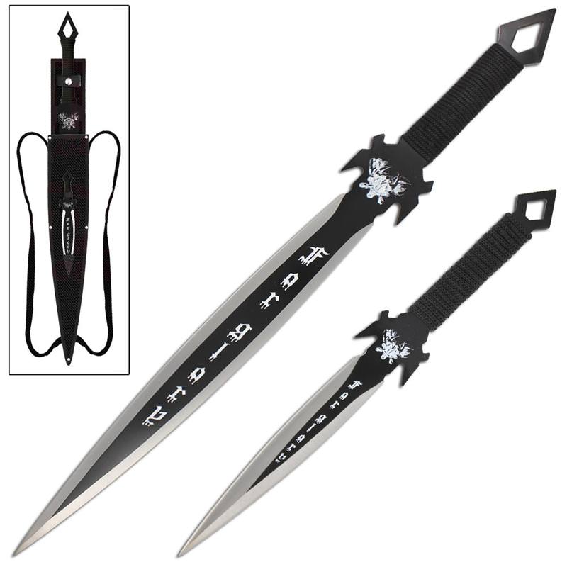 Lurid Souls For Glory Shaded Battle Sword With Throwing Knife - Tophatter's Army Products & Self Defense Collectible Weapons - Tophatter Daily Deals