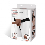 Lux Fetish 6 Inch Strap-On With Balls Brown Realistic Vibrating Harness > Dildos > Strap On Harnesses - Tophatter Daily Deals