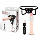 Lux Fetish 8.5 Inch Realistic Vibrating Dildo and Black Strap-On Harness Set > Dildos > Strap On Harnesses - Tophatter Daily Deals