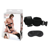 Lux Fetish G Spot Pal Black Adjustable Ankle Cuffs with Satin Blindfold > Bondage Gear > Restraints - Tophatter Daily Deals