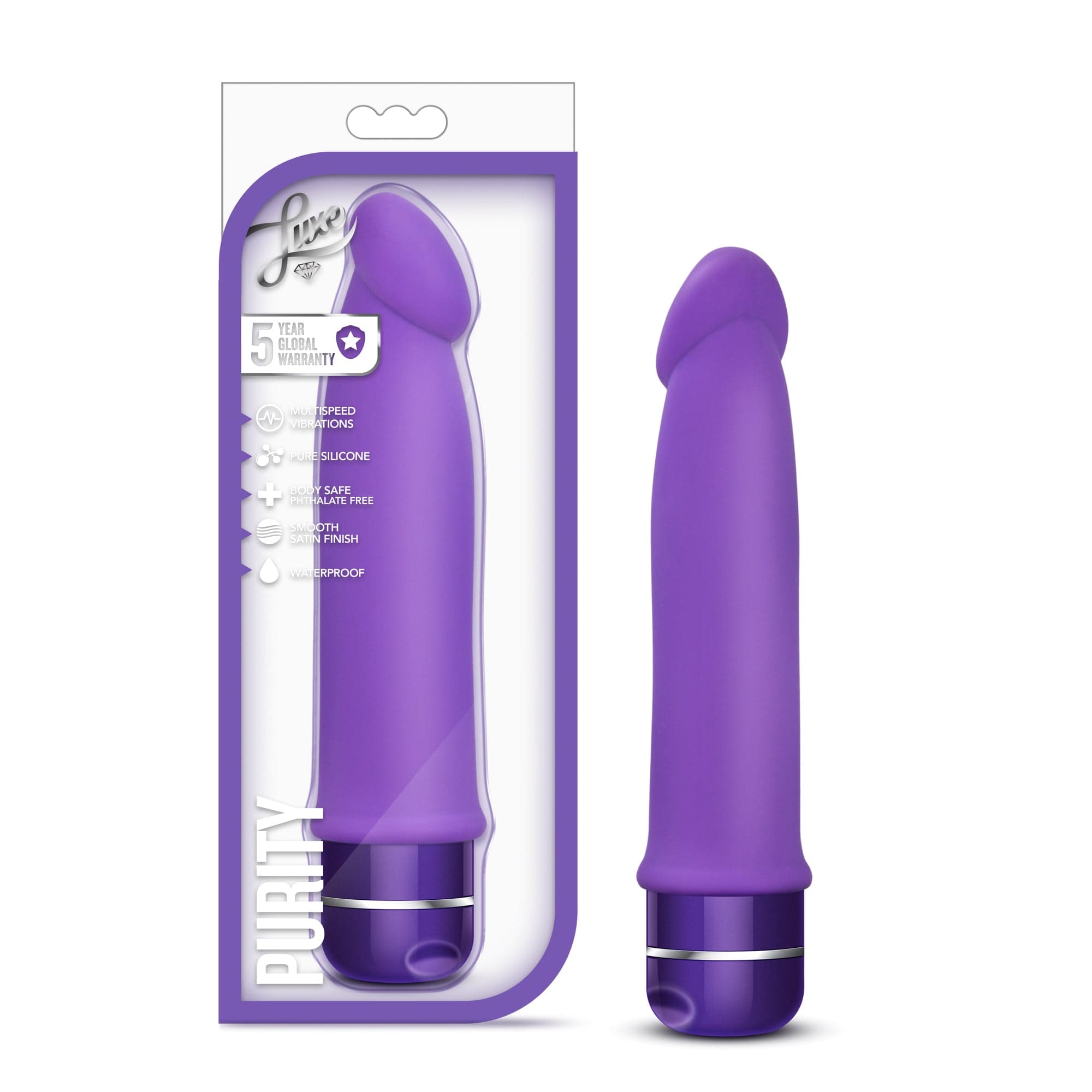 Luxe Purity Purple 7.5 Inch Silicone Vibrator > Vibrators > Standard Vibrators - Tophatter Daily Deals