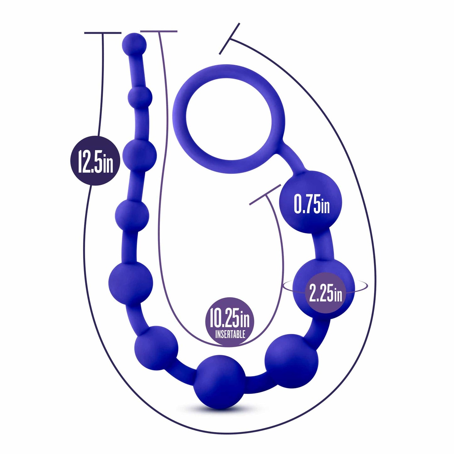 Luxe Silicone 10 Beads Indigo Anal Toy 12.5 Inch Length > Anal Range > Anal Beads - Tophatter Daily Deals