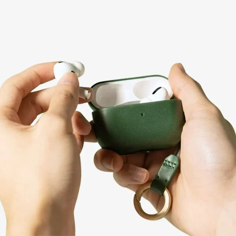AirPods Case Genuine Leather Protective Luxury Sleeve - Tophatter Daily Deals