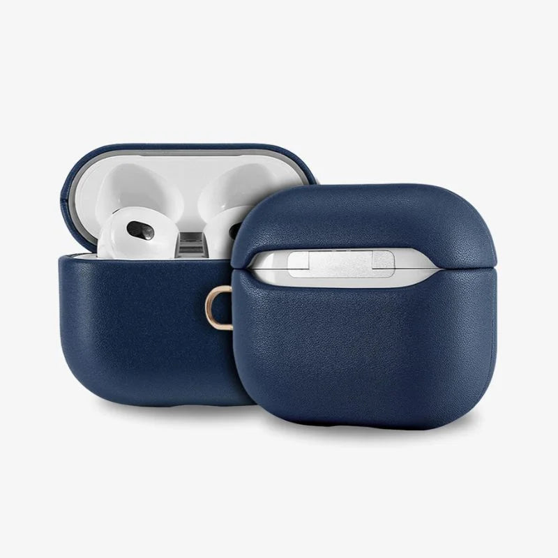 AirPods Case Genuine Leather Protective Luxury Sleeve Blue - Tophatter Daily Deals