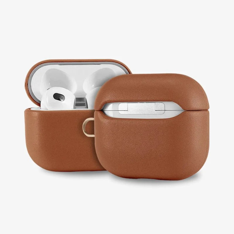 AirPods Case Genuine Leather Protective Luxury Sleeve Brown - Tophatter Daily Deals