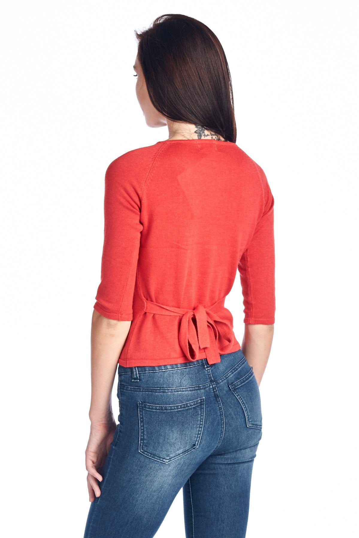 Women's Floral Embroidered Tie-Back Crop Sweater Sweater - Tophatter Daily Deals