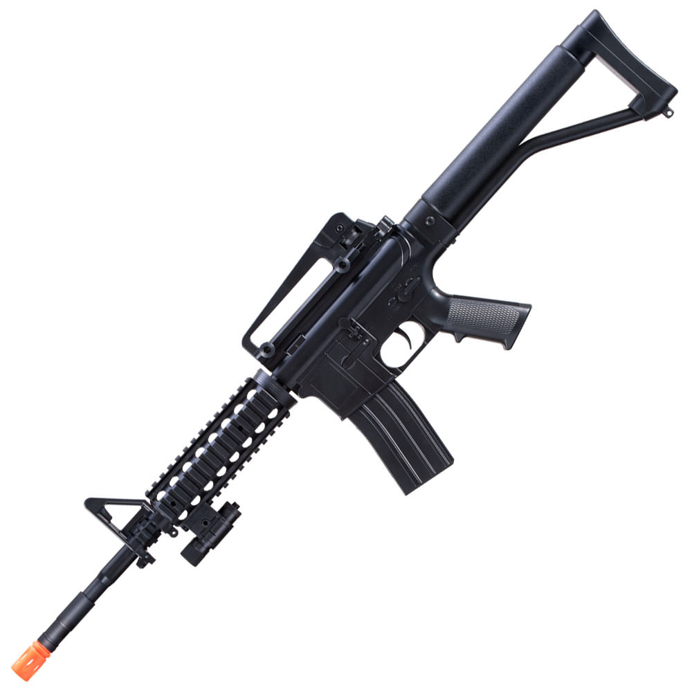M-16A Spring Powered Airsoft Rifle with 2 Magazines and 2 Stocks - Tophatter's Guns'N'Weapons Store - FREE SHIPPING Collectible Weapons - Tophatter Daily Deals