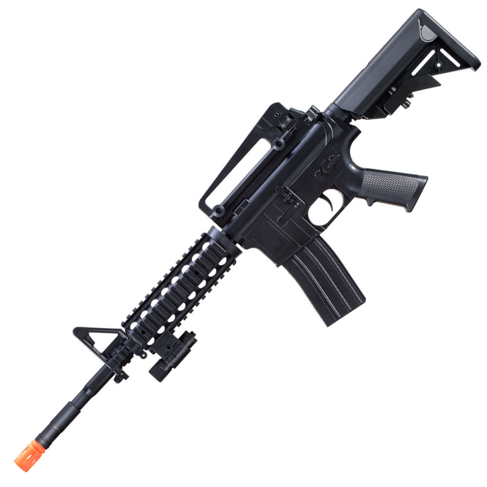 M-16B Spring Operated Airsoft Rifle with Laser Sight Collectible Weapons - Tophatter Daily Deals