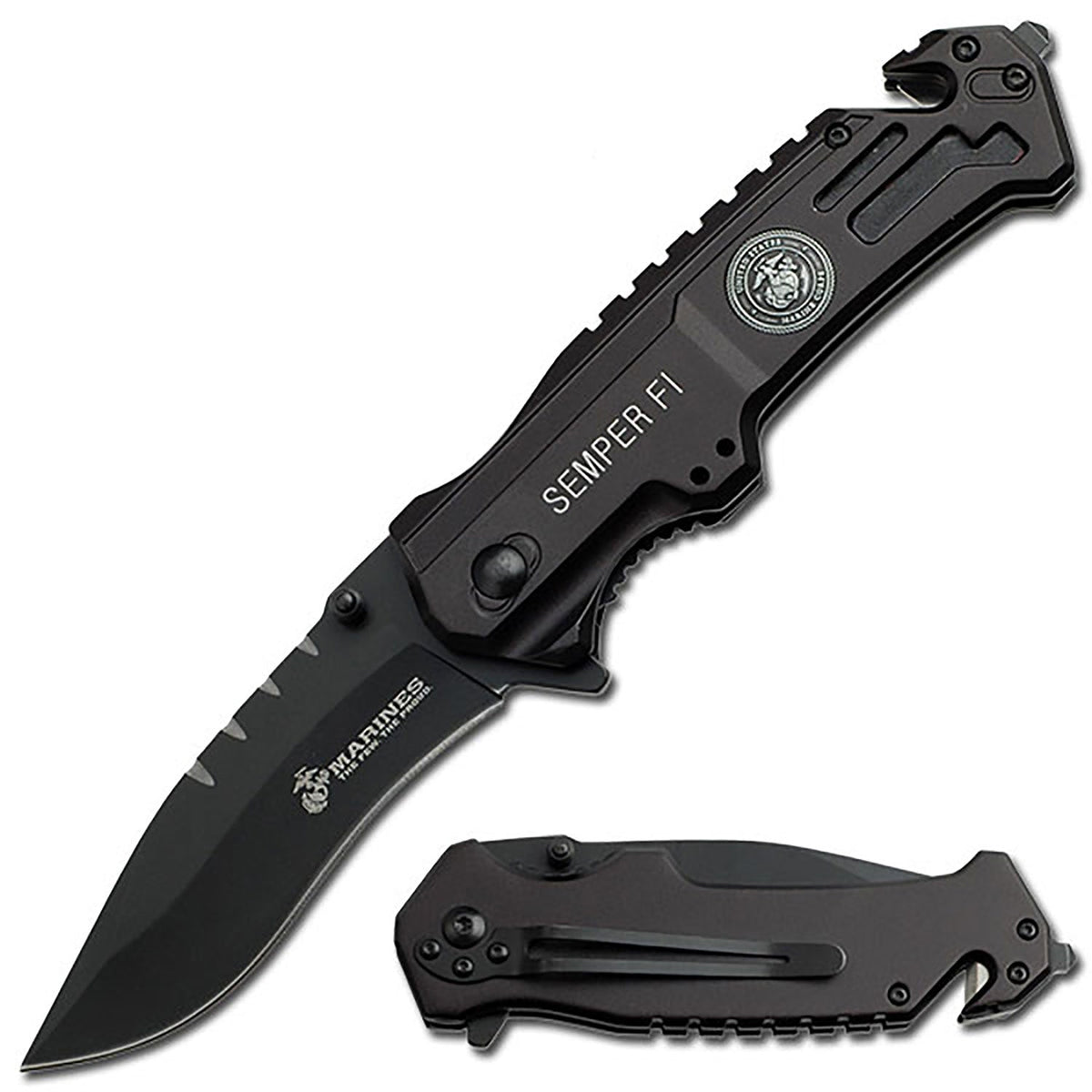 USMC - SPRING ASSISTED KNIFE - Tophatter Daily Deals