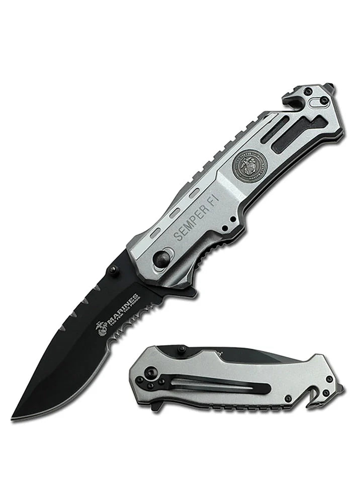USMC - SPRING ASSISTED KNIFE - Tophatter Daily Deals