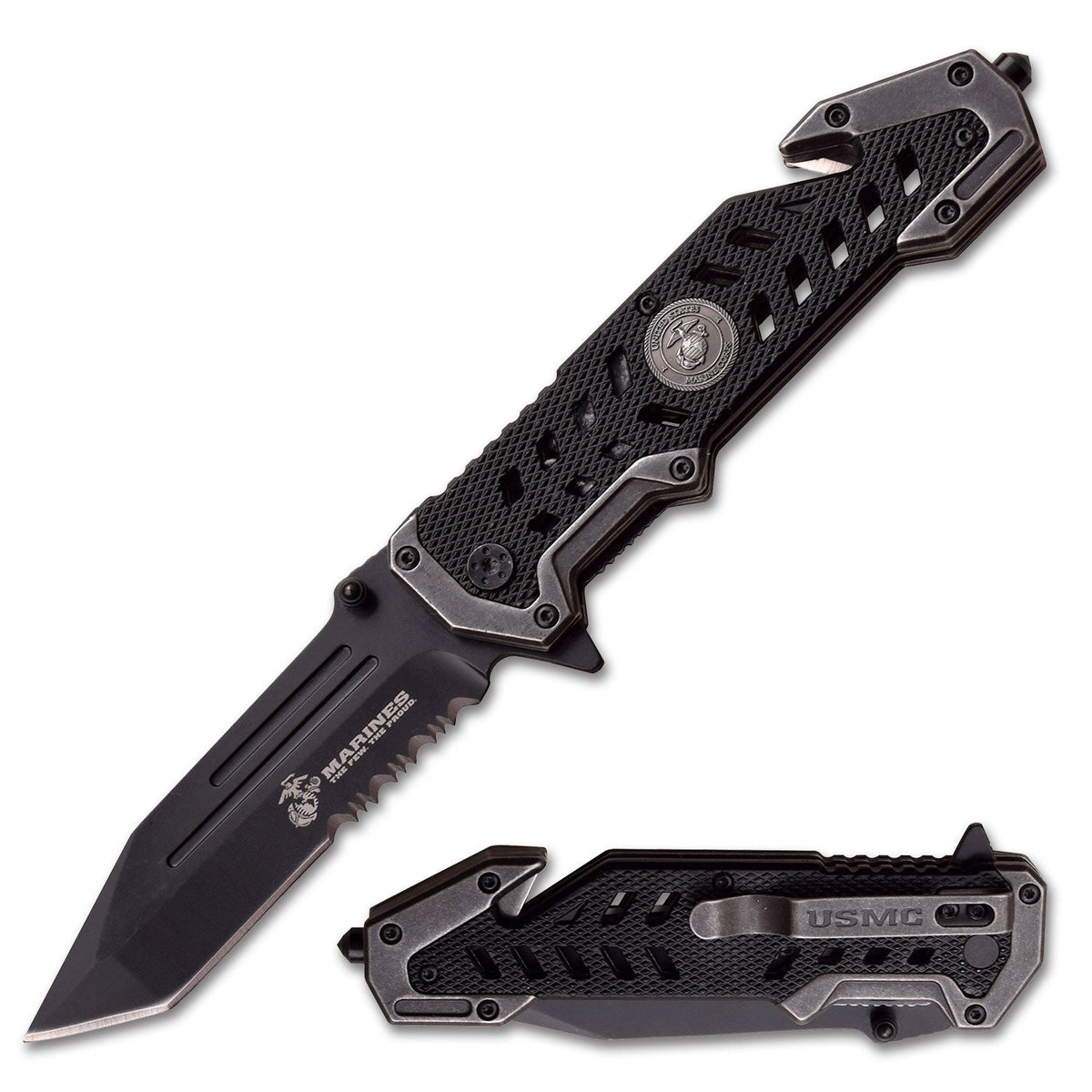 USMC - SPRING ASSISTED KNIFE - Tophatter Daily Deals