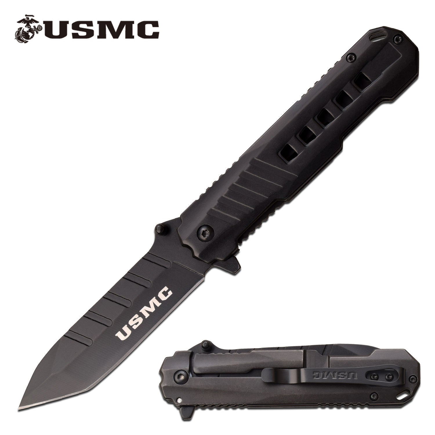 USMC SPRING ASSISTED KNIFE - Tophatter Daily Deals