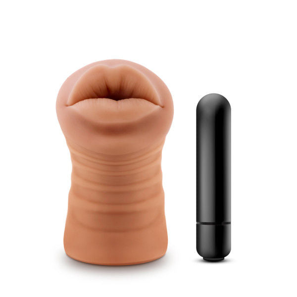 M for Men Isabella Mocha Realistic Vibrating Male Stroker Sleeve > Sex Toys For Men > Masturbators > Vibrating - Tophatter Daily Deals