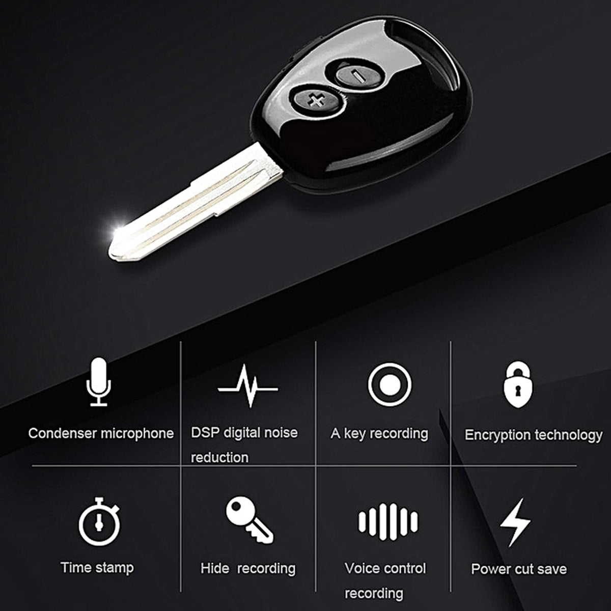 CAR KEY REMOTE COVERT DIGITAL VOICE RECORDER 38HR BATTERY - Tophatter Daily Deals