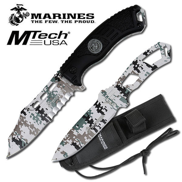 USMC Digital Camo Blade Marines Grunt Fixed Blade Knife Thrower Set Collectible Weapons - Tophatter Daily Deals