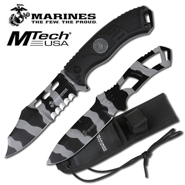 Urban Camo USMC Marines Grunt Fixed Blade Knife Thrower Set - TOPHATTER'S ARMORY DEALS Collectible Weapons - Tophatter Daily Deals