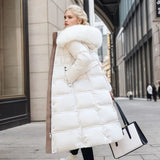 Insulating Women’s Puffer Coat - Quilted, Fur Trimmed White - Tophatter Daily Deals