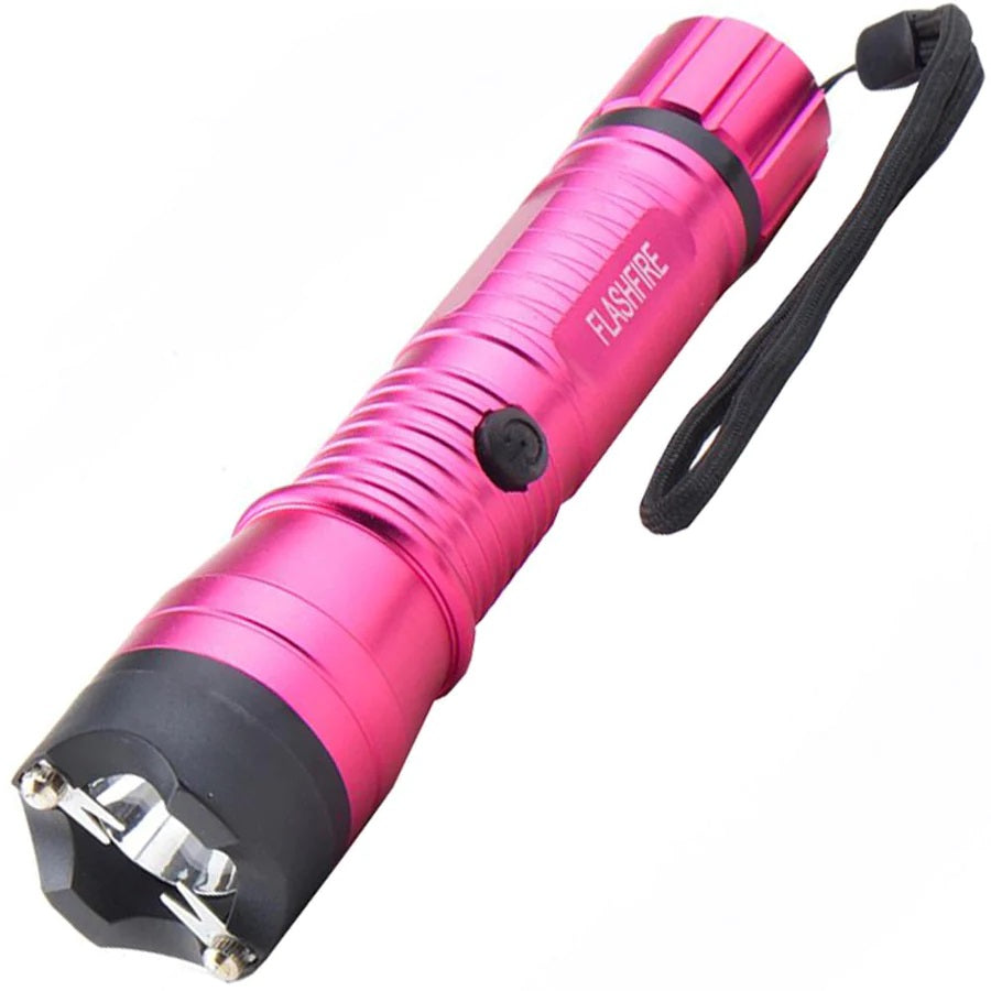 Monster Pink FlashFire Dual-Spark Stun Gun Flashlight, 16 Million Volts, Rechargeable - Tophatter's Guns'N'Weapons Store Collectible Weapons - Tophatter Daily Deals