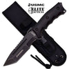 USMC Elite Tactical 10.75 inch Overall Fixed Blade Knife Black And Stonewash Collectible Weapons - Tophatter Daily Deals