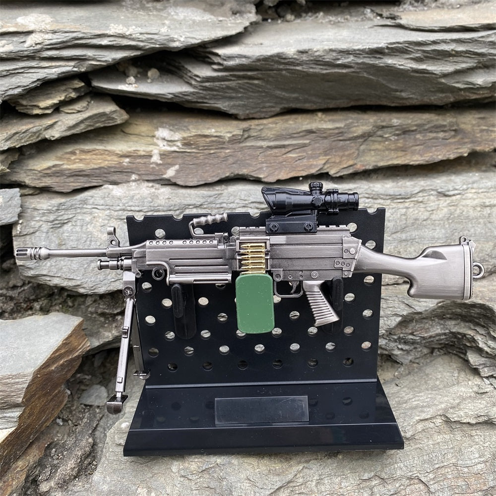 M249 Metal Industry Style Skin Miniature Gun 16.5CM/6.5" M249 A With Stand - Tophatter Daily Deals