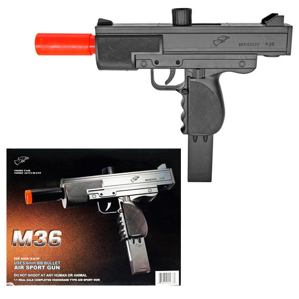 DOUBLE EAGLE M36 Micro UZI Spring Airsoft Pistol Sub Machine Gun Airsoft-SpringPistol - Tophatter Daily Deals