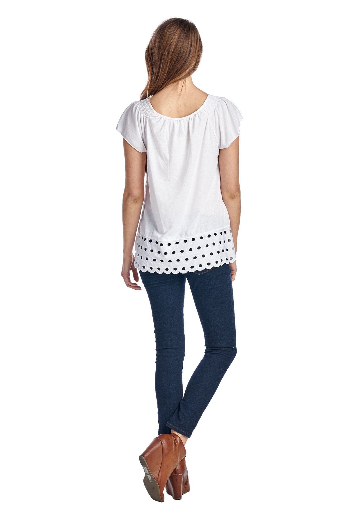 Women's Jersey Keyhole Top with Hem Detail Tops - Tophatter Daily Deals