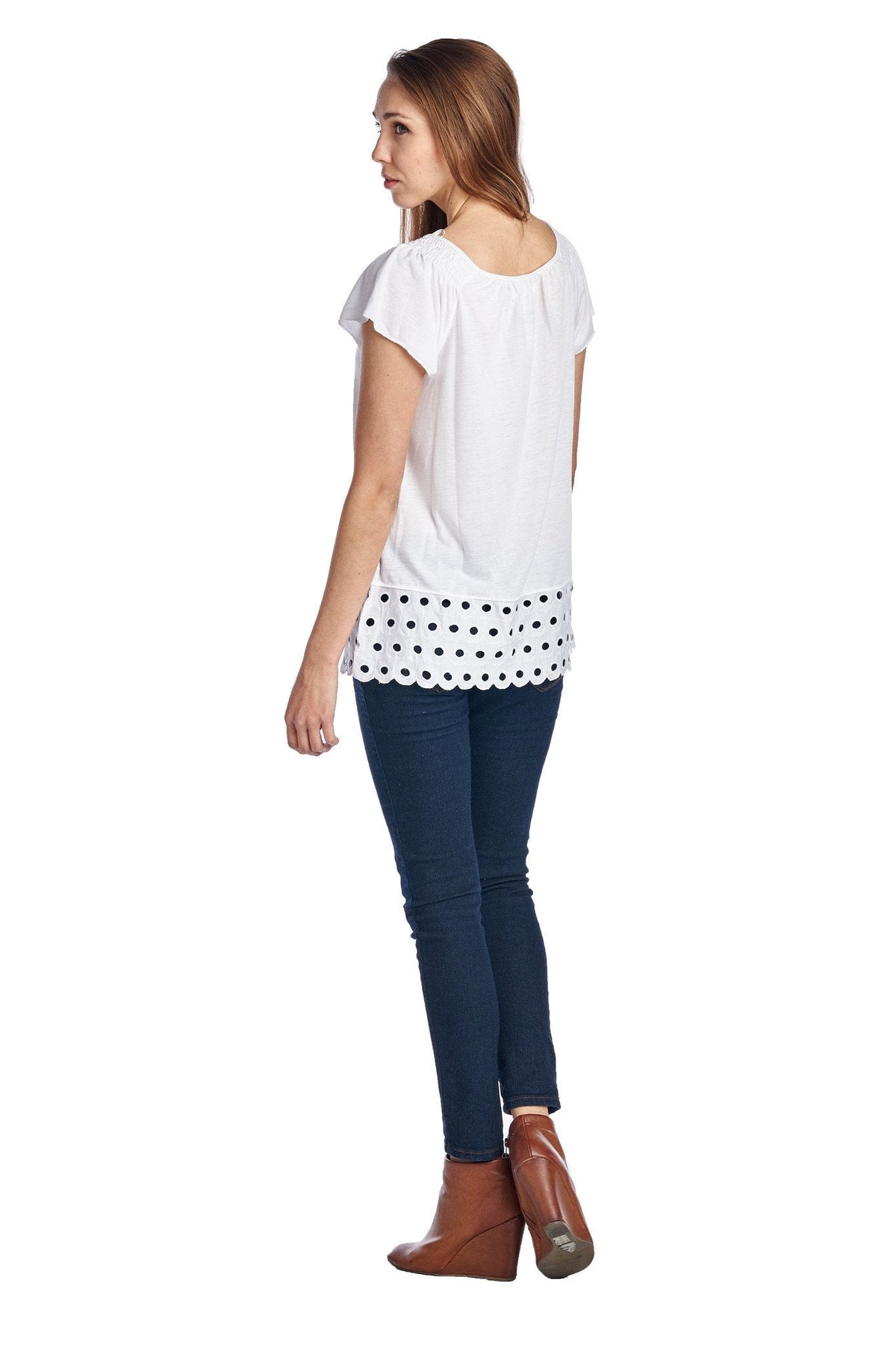 Women's Jersey Keyhole Top with Hem Detail Tops - Tophatter Daily Deals