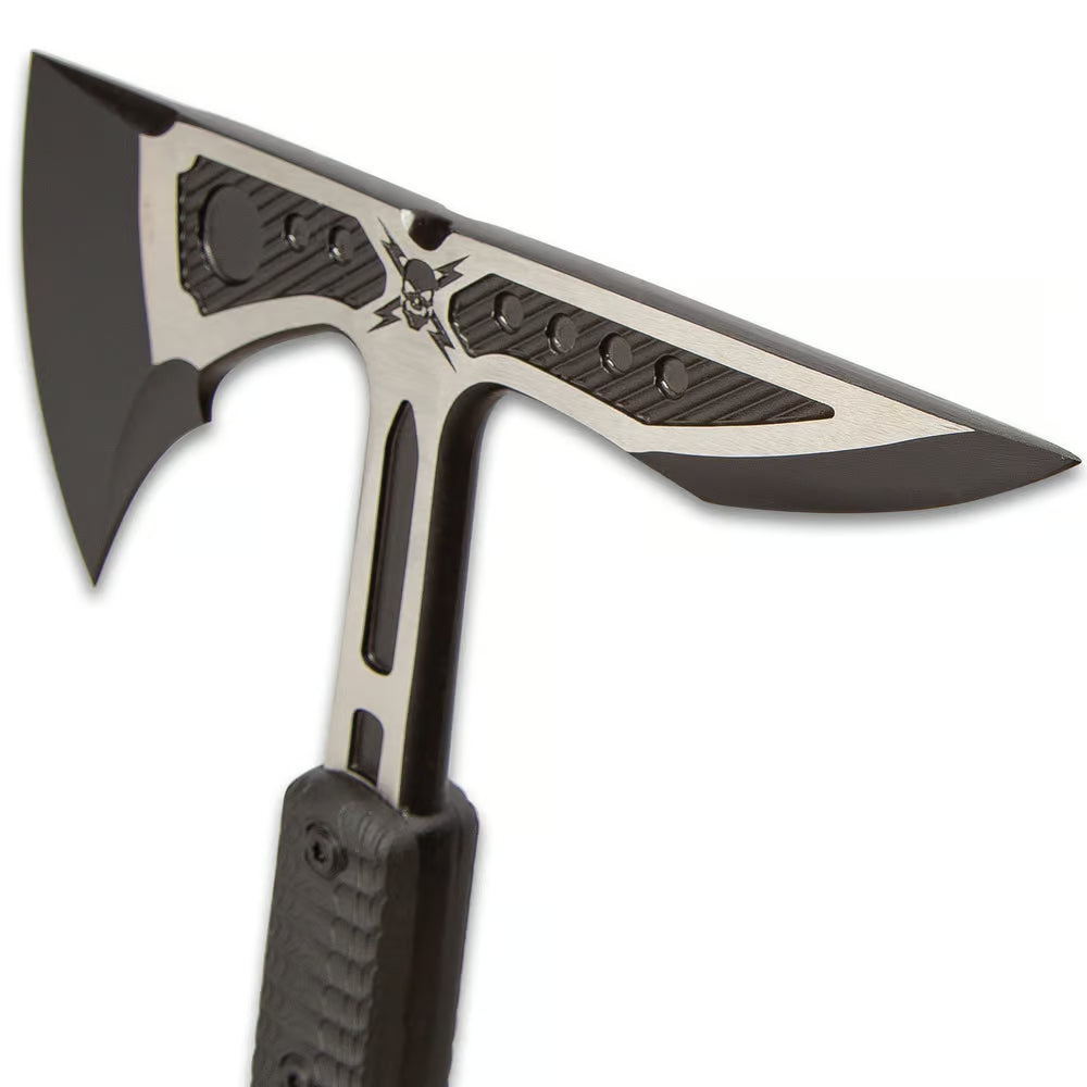 M48 Liberator Infantry Tomahawk With Sheath - Cast Stainless Steel Head, Black Oxide Coating, Injection Molded Nylon Handle - Length 15 3/4” - Tophatter Daily Deals