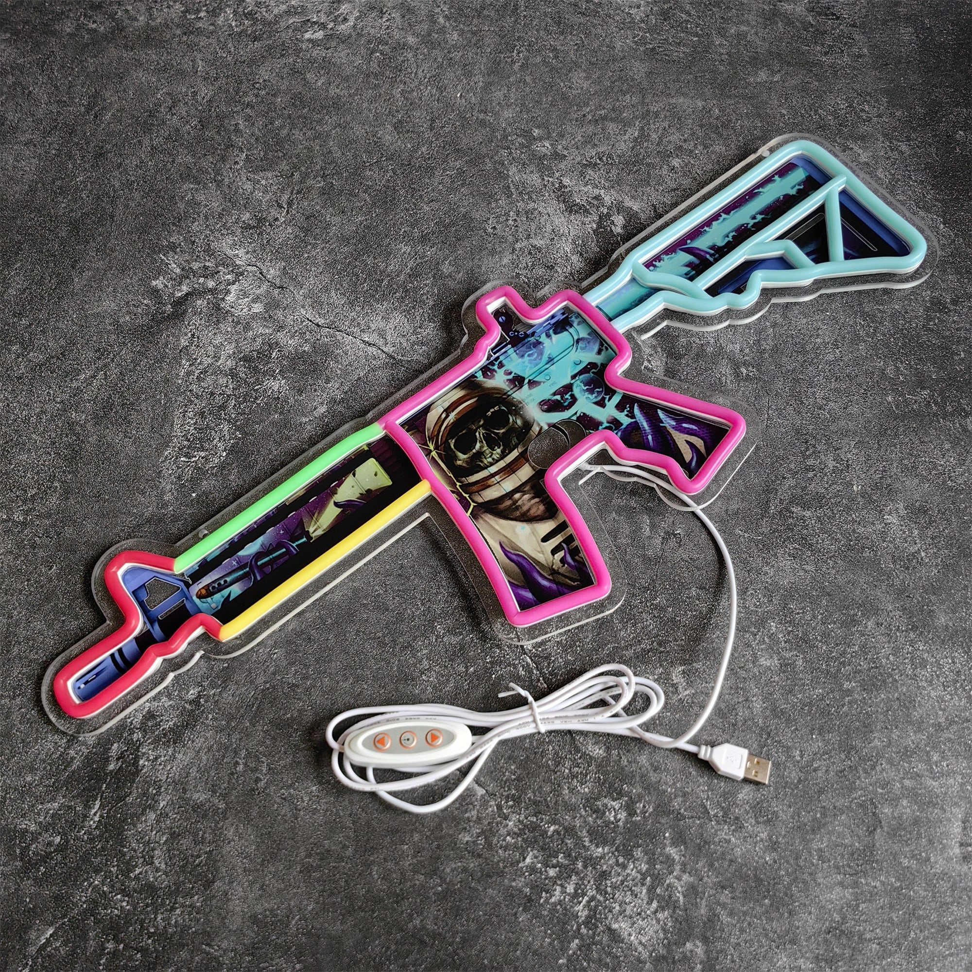 Customized CSGO M4A4 Neon Light Game Room Wall Decor Desolate Space - Tophatter Daily Deals