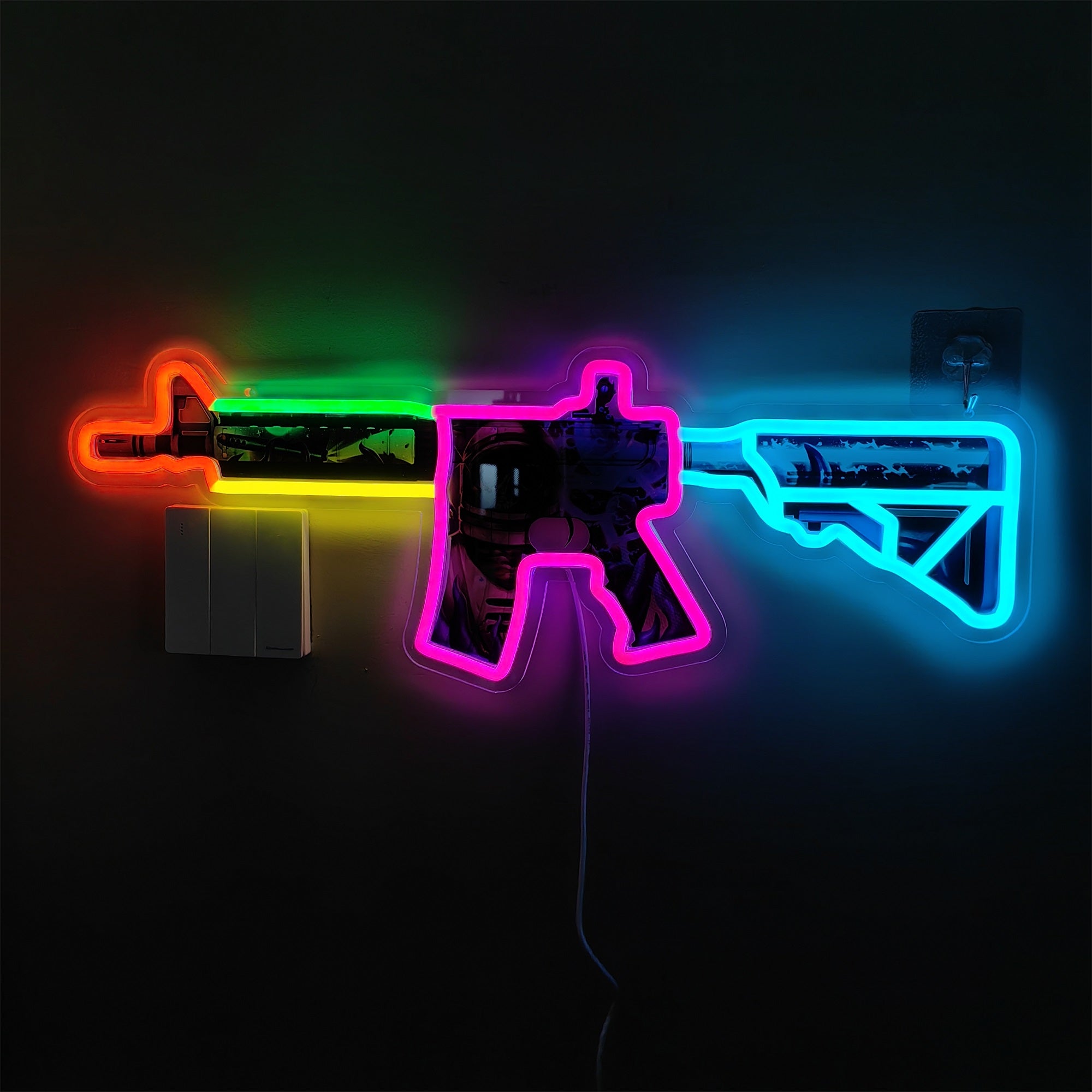 Customized CSGO M4A4 Neon Light Game Room Wall Decor - Tophatter Daily Deals