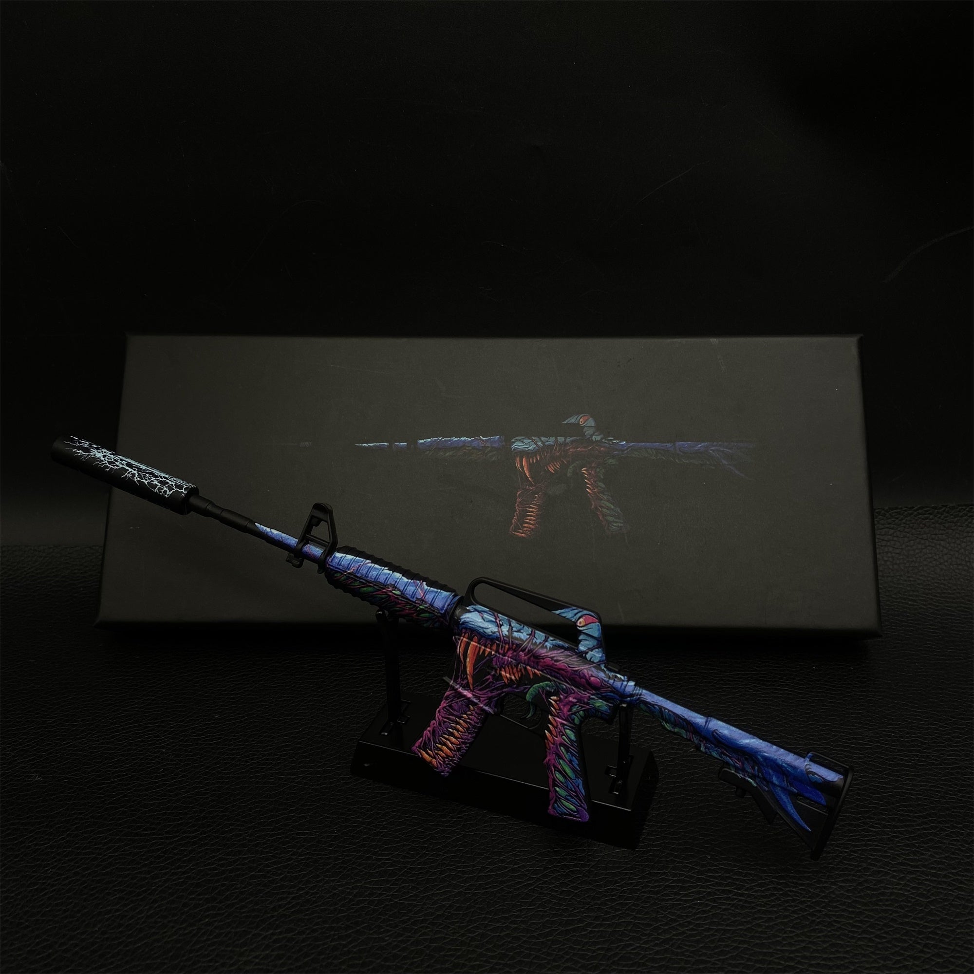 Top Rank Printstream Hyper Beast M4A1-S Gun Miniature For Collection Hyper Beast & Stand - Tophatter Daily Deals