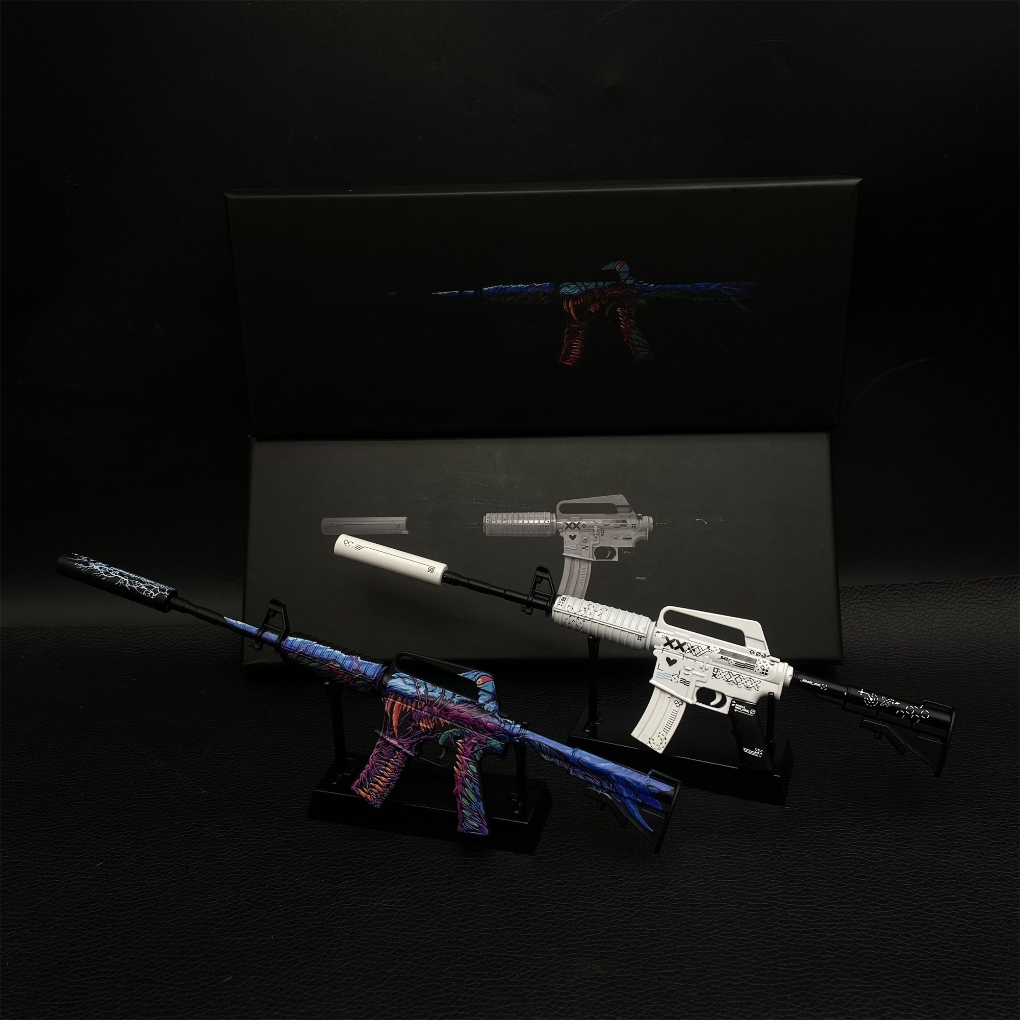 Top Rank Printstream Hyper Beast M4A1-S Gun Miniature For Collection 2 Guns & Stands - Tophatter Daily Deals